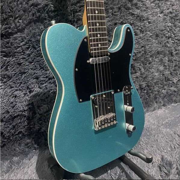 TL-E-Gitarre, Korpus aus Mahagoni, Farbe Blaumetallic, Griffbrett aus Palisander, Doppelbindung, 6-saitige Gitarre