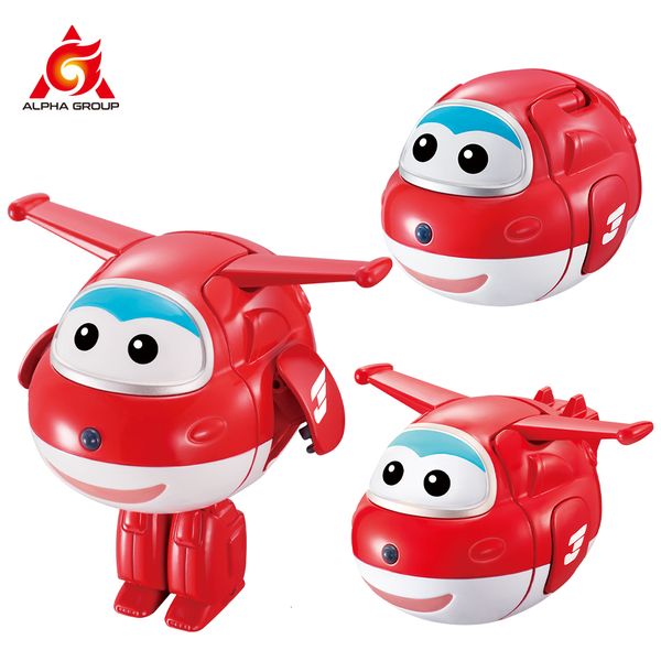 Figuras de brinquedo de ação Super asas transformando ovo Jett Dizzy Donnie Catapult mini planos de deformação Robôs de robôs de robôs de robôs figuras infantis de brinquedo de brinquedo 230424