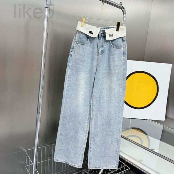 Damen-Jeans, Designer-Jeans, bestickt, Miu, Freizeithose, schlank, weites Bein, modische Hose, heiße Mädchen-Bündchen, gerade Leggings, Luxus-Damen, IO3X