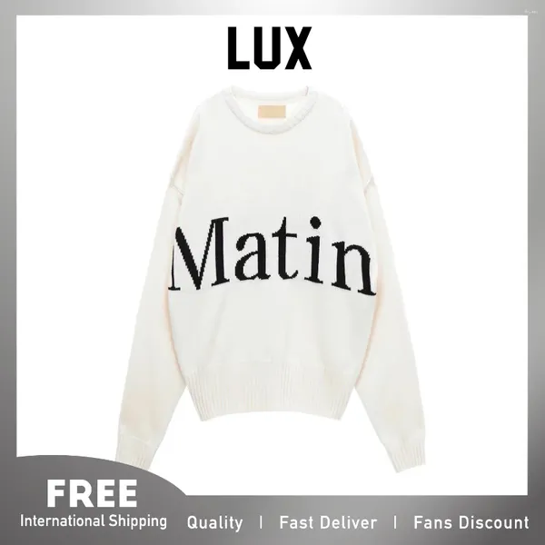 Erkek Sweaters Lux Sonbahar Kış Koleksiyonu Mektubu Baskı Kadınlar İçin Örgü Süvari Erkekler Unisex Uzun Kollu Külot Modaya Düzenli Kore Stil Yüksek