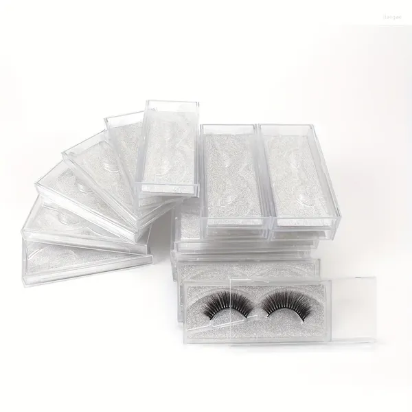 Ciglia false 3pcs per ciglia vuote imballaggio per imballaggio makeup Custodia per ciglia portatile frequentemente usata con carta di carta glitter per donne