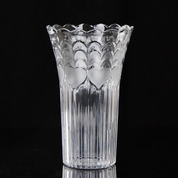 Europeu grande transparente criativo imitação de vidro vaso de plástico rico plantador de água de bambu ornamentos de cristal anti-queda flower202x