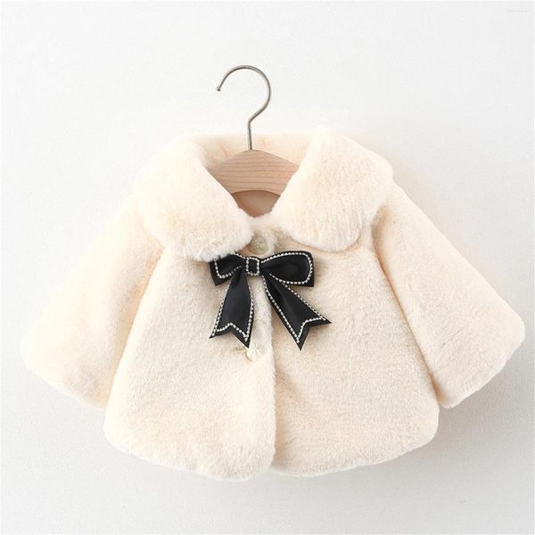 Giacche Invernali Vestiti per neonata Cappotto in pelliccia sintetica caldo antivento per bambini Giacca in stile coreano nata per ragazze Capispalla in peluche per bambini