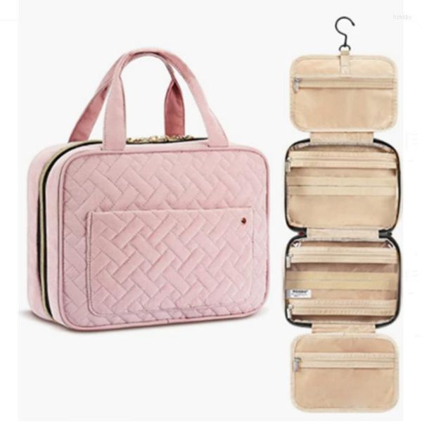 Stume di stoccaggio Travel Travel Case di cosmetica di grande capacità Trucco da donna con borse da toilette impermeabile sospeso Baglie per bagno