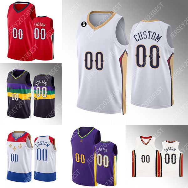 2022-23 Nouveaux maillots de basket personnalisés Zion 1 Williamson 14 Ingram 41 Garrett Temple CJ 32 E.J. Chemise Liddell 3 McCollum Brandon Jonas 17 Valanciunas CJ XS-4XL