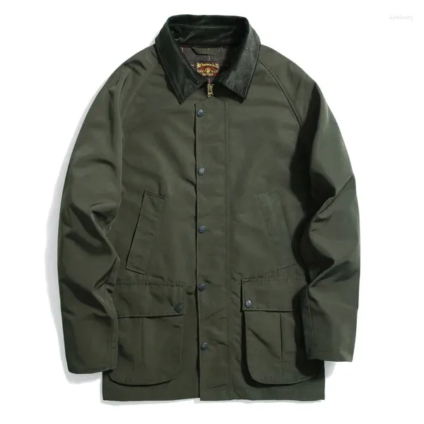 Trench da uomo SauceZhan Giacca cerata classica Cappotto da uomo in lana Tessuto cerato senza olio impermeabile TRUCKER Uomo invernale