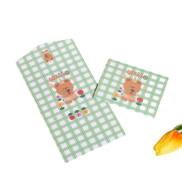 Cartões de felicitações de cartão postal Decoração Gift Tanabata Aniversário estilo feminino Carto de desenho animado 2pcs Cartão de bênção agradecimento de letra de envelope