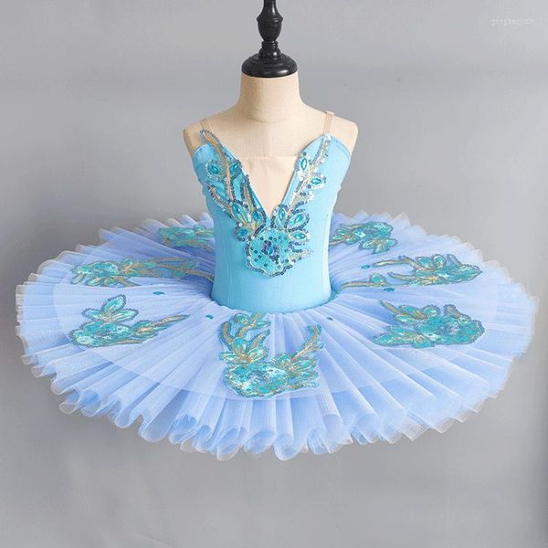 Bühnenkleidung Ballettkleid für Kinder Leistung Mädchen Schwanensee Professionelle kleine Schlinge TUTU