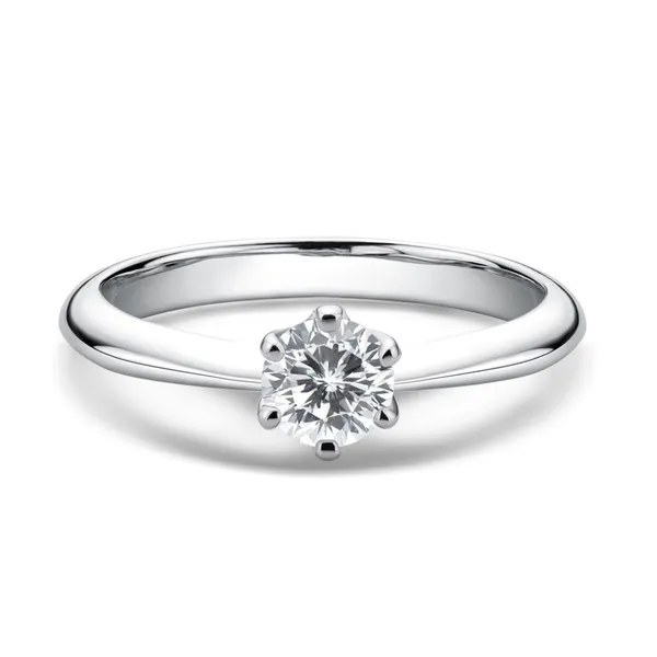 Authentischer Mosanit-Ring in D-Farbe, 0,5 ct, klassische sechs Krallen, S925-Silber, 18-karätiger Goldring, weiblich