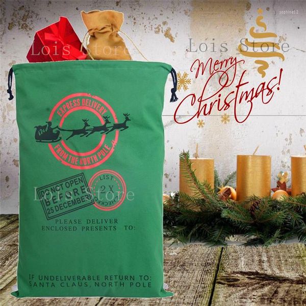 Decorações de Natal 1PC Santa Sacks 12 Estilos Saga de Casa de Trebo Sack Large Great Saco Vintage Drop por 2023 anos