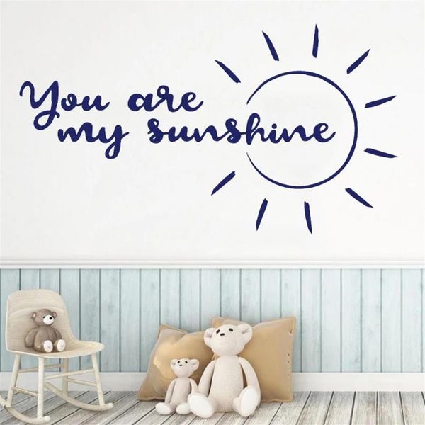 Adesivos de parede Você é meu sol mural removível arte para crianças menino quarto decoração poster casa decalques dw5080329o
