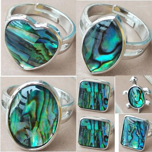 Cluster-Ringe, Modeschmuck, Seeland-Abalone-Muschel-Kunstperlenring WFH937