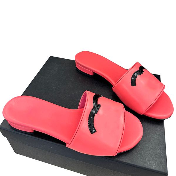 23SS Womens Salto de salto baixo Slippers escorregando em sandálias Retro redondo redondos lago azul slide rosa luxurys ladies slignbacks sapatos de praia girls chinelos para um presente mulas