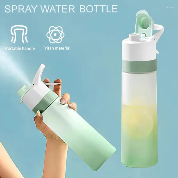 Bottiglie d'acqua Bottiglia trasparente Tazza sportiva portatile Spray Strumenti gratuiti BPA 650ML per scuola, palestra, viaggio, ragazza, ragazzo