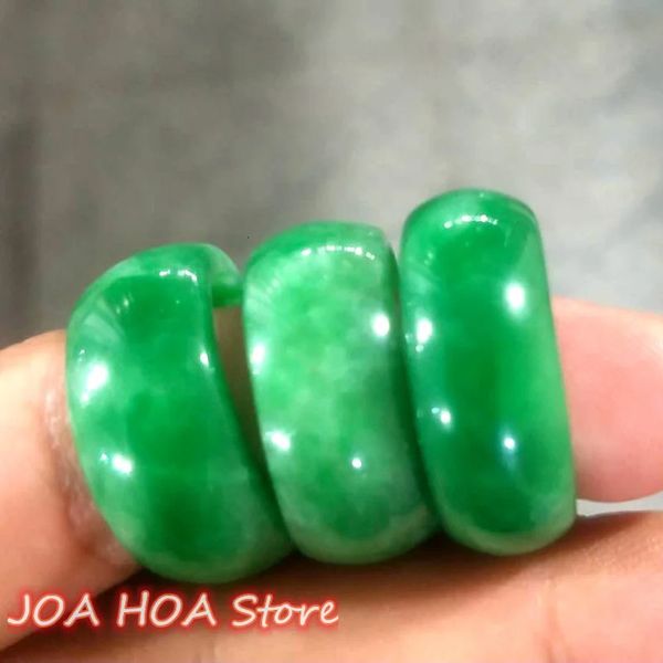 Anéis de casamento Natural Esmeralda Seco Anel Verde Jadeite Cor Jade Fingerring Fine Handring Jóias de Alta Qualidade 231124