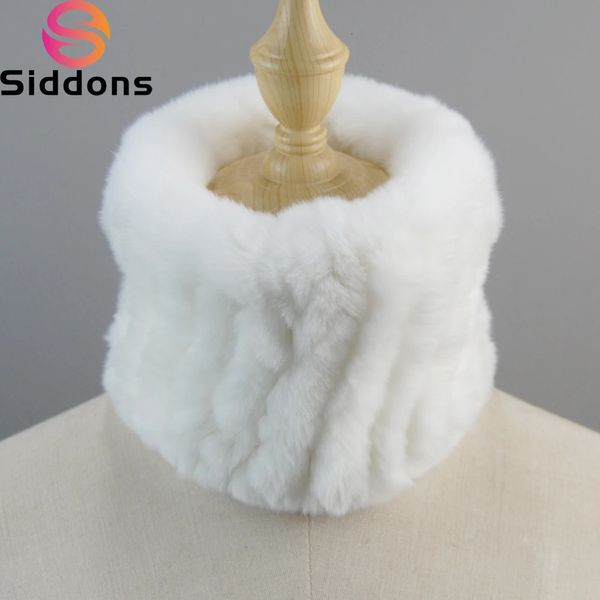 Lenços inverno mulheres reais pele artesanal estiramento cachecol de malha genuíno rex coelho pele headbands meninas anel de pele natural cowl snood cachecóis 231123