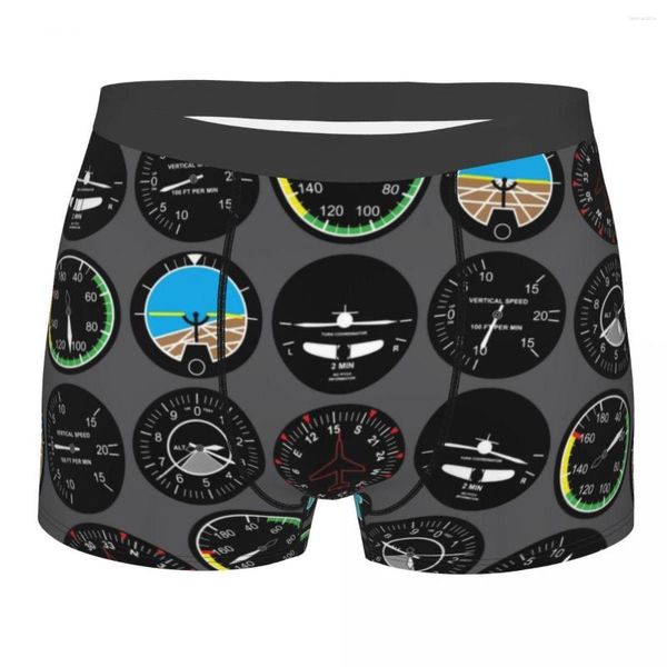 MUITOPANTES MASCH MASCH CEOL AVIATION Avião Instrumentos de vôo de roupas íntimas cuecas homens shorts masculinos Blusbale