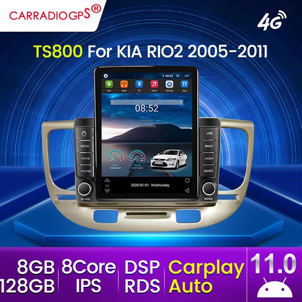 Android 11 für Kia RIO 2 RIO2 2005-2011 Auto DVD Radio Android Auto BT Carplay Multimedia Video Kein DVD Player GPS Navigation 2 Din