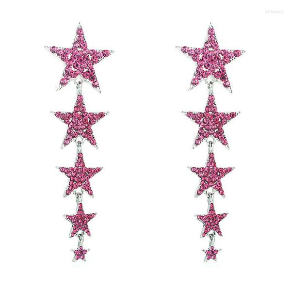 Brincos de Moda elegante elegante Rose Rose Red Star Drop Brincho