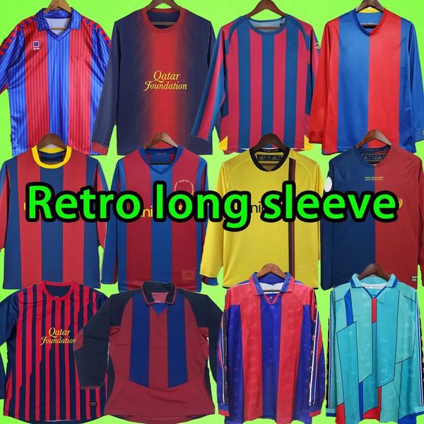 1996 Retro Soccer Jerseys Camisa de futebol de manga longa 1991 1992 1997 2003 2004 2005 2006 2007 2008 2009 2010 RONALDINHO A.INIESTA 91 92 96