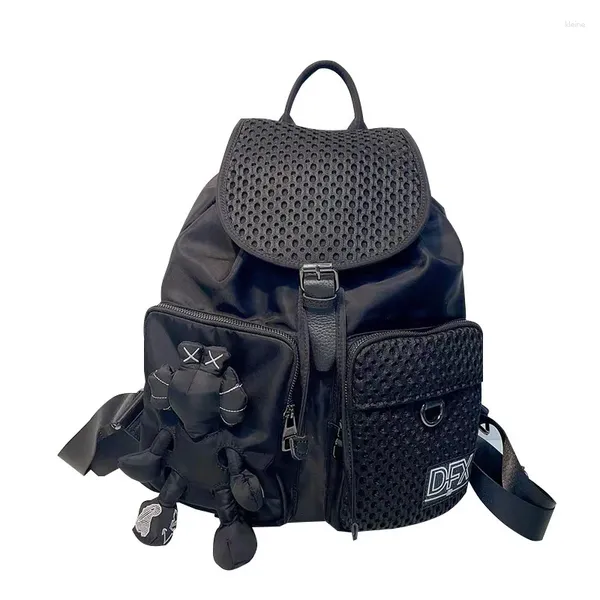 Sacos escolares moda feminina saco oxford pano mochila com flip e cordão casual tendência versátil boneca personalizada