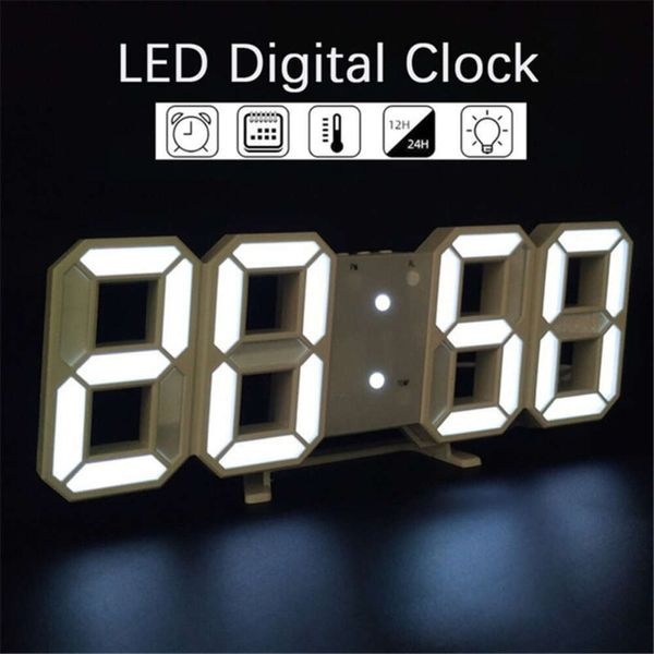 Novo despertador digital led 3d, despertador de mesa, ajuste automático manual de brilho, fácil de ler à noite, perfeito para decoração de casa