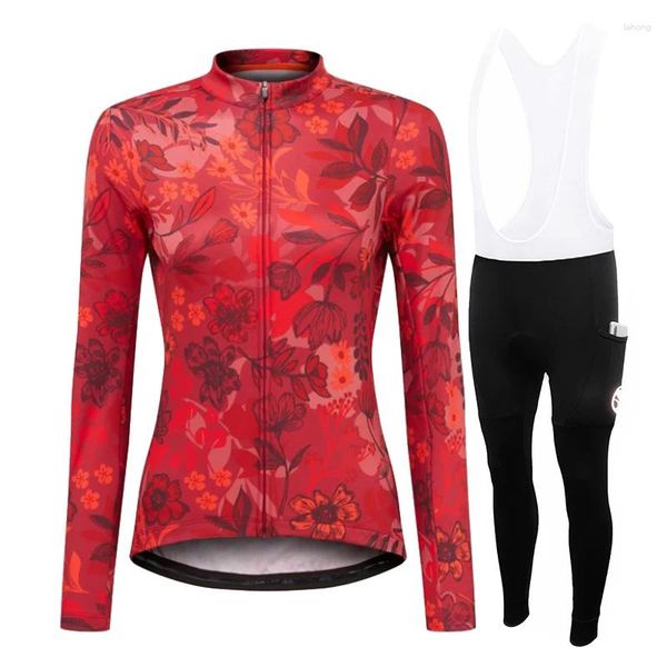 Racing Sets 2023 Sommer Lange Jacke Atmungsaktive Frauen Radfahren Jersey Kleidung Berg Outdoor Triathlon Tragen Mode Fahrrad Kleidung Uniform