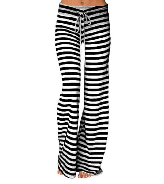 Stripe geniş bacak yoga pantolon artı beden kadın gevşek pantolon yoga dansı için uzun pantolon s m l xl xxl 3xl yumuşak pamuk home6862543