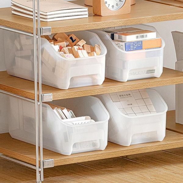 Bottiglie di stoccaggio Organizer per alimenti con manico Scatola per accessori da cucina per cestini trasparenti per articoli vari per la casa