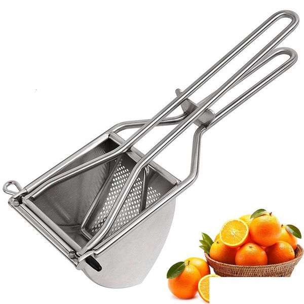 Utensili per frutta e verdura Schiacciapatate Schiacciapatate resistente in acciaio inossidabile e utensile da cucina Pressa per purè di patate perfetto Drop Dhqjy