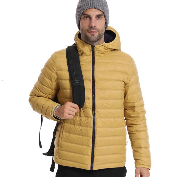 Versão americana de Beijia Down Jacket New National Standard para homens e mulheres usando jaqueta leve e com capuz de dois lados à prova de respingos ao ar livre em ambos os lados