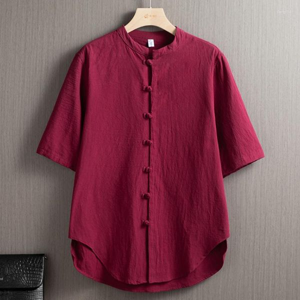 Freizeithemden für Herren Yukata Kimono-Hemd im japanischen Stil Sommer online Chinesisches Stehkragen-T-Shirt Samurai-Kleid Haori-Pyjama