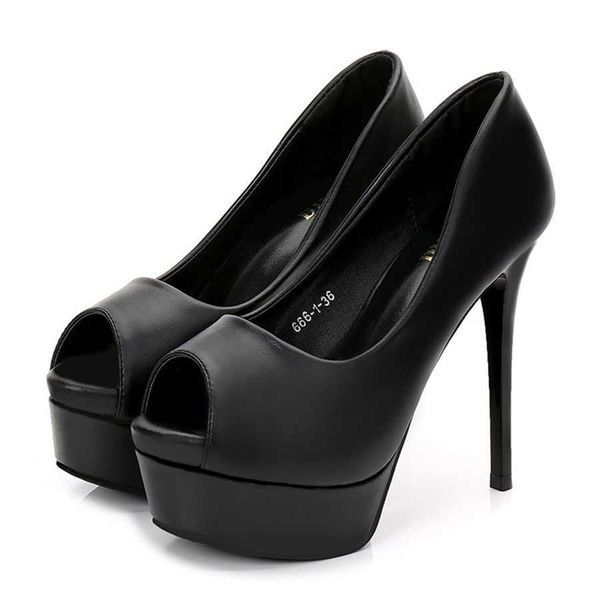 Черные мягкие кожаные женщины рабочие ботинки весенняя осень лаконичная платформа для платформы на высоких каблуках.