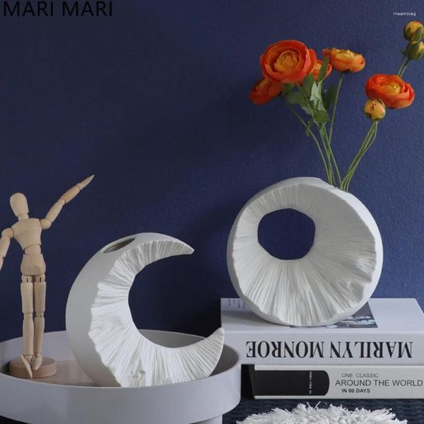 Вазы креативный скандинавский домашний декор кашпо для цветов горшок для цветов керамическая статуя ваза скульптуры статуэтки комната
