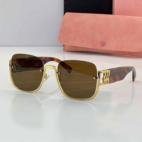 Schildpatt-Sonnenbrille, Mui Mui Damen-Sonnenbrille, Designer-Brille, Damen-Boutique, coole Mode, halbgerahmtes Design, quadratische Linse, luxuriöse Damen-Sonnenbrille