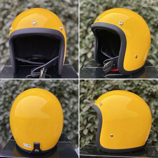 Motorradhelme HelmeCOCASCOS Vintage Fiberglas Helm 3/4 Open Face Chopper Cascos Para Moto 7 Farben erhältlich