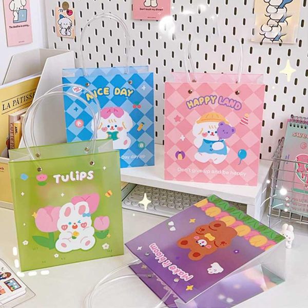 Embrulhado de presente betezes de desenhos animados florestas de embalagem de bolsas à prova d'água com mannda de plástico kawaii para kawaii bolsa de plástico para festas de festas