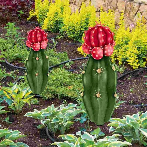 Decorações de jardim gramado sinal plantas estaca acrílica paisagismo decoração inserido ornamento cactus estacas decorativas ornamentos