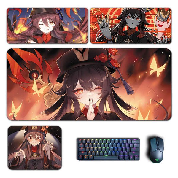 Mouse Pads Bilek Rests Hu Tao Mouse Pad Genshin Etki Mousepad Genshin Klavye Pad Hu Tao Pilding Bilgisayar Pad PC Oyun Aksesuarları Masası MAT J230422