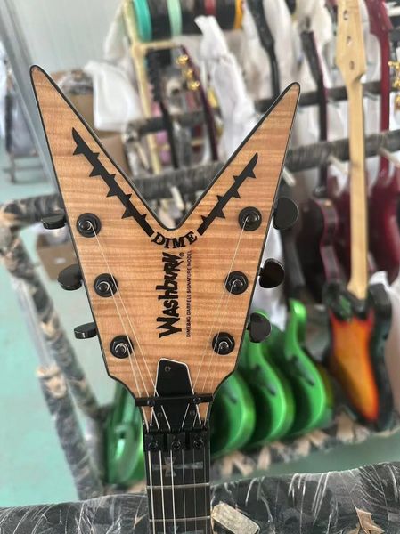 Custom Flamed Maple Top Dime Bag Dean Dimebag Darrell E-Gitarre Griffbrett aus Rosenholz in Naturfarbe, ab Lager lieferbar