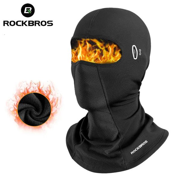 Moda Maschere per il viso Ghetta per il collo ROCKBROS Passamontagna Cappello da uomo Inverno Donna Maschera da moto Caldo ciclismo Fodera per casco Caps Antivento Traspirante 231123