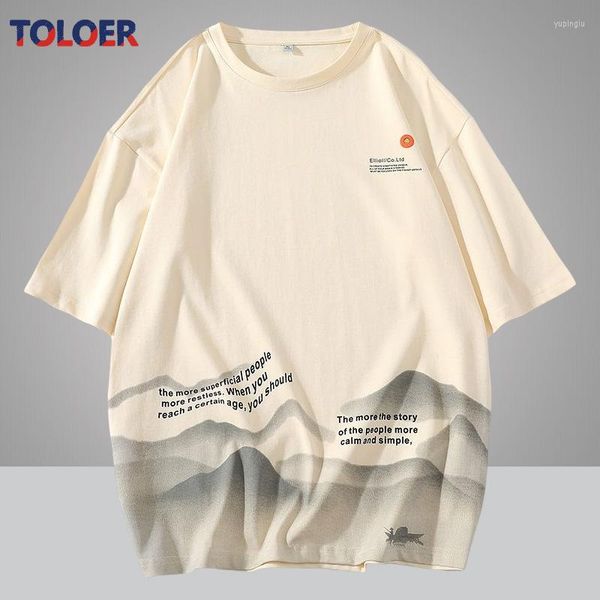 T-shirt da uomo in cotone camicia Hip Hop 2023 streetwear pittura maglietta manica corta estate Harajuku T-shirt casual allentato O-Collo supera i T