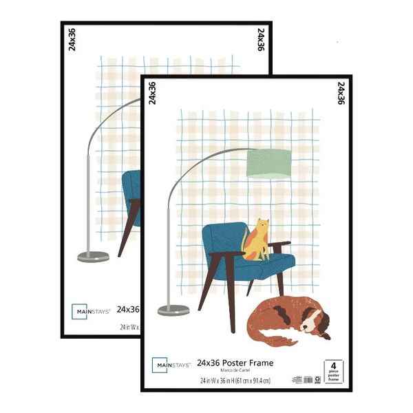 Dekorationsobjekte, Figuren, Hauptstützen, 24 x 36 Basic-Bilderrahmen, Schwarz, 2er-Set, Po-Rahmen, Leinwandrahmen, Schattenkastenwand 231123