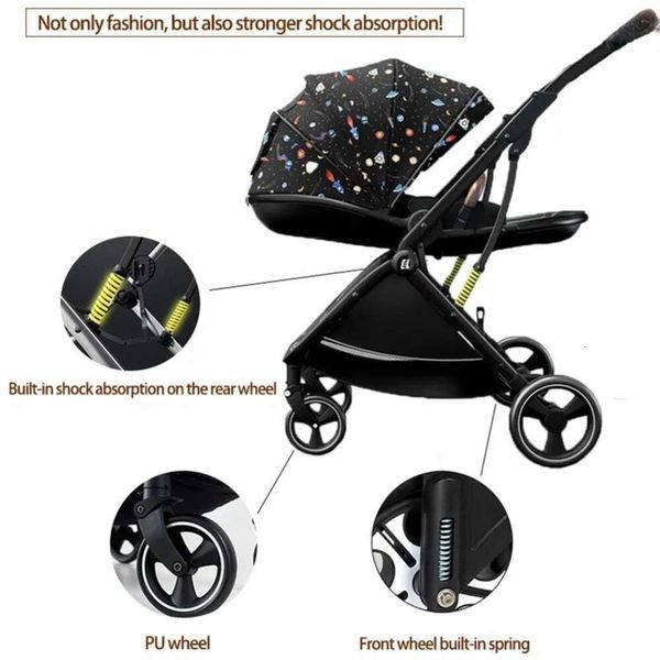 Passeggini Passeggino Veloce e Accessori 2in1 Light Walk R Carrozzina High-land Carrozzina portatile su tuta di marca morbida designer di fascia alta