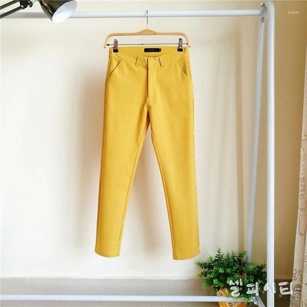 Damenhose, lässig, Baumwolle, knöchellang, 92 cm, übergroße, weiche Pantalones, Basic, bonbonfarben, elastisch, schmaler Bleistift