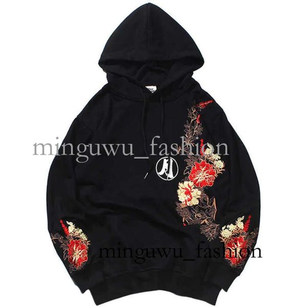 Tech Pullover Männer Hip Hop Hoodie Sweatshirt bestickt Blumen Vollmond Kaninchen Harajuku Streetwear Hoodie Pullover Baumwoll Herbst Hipster 92