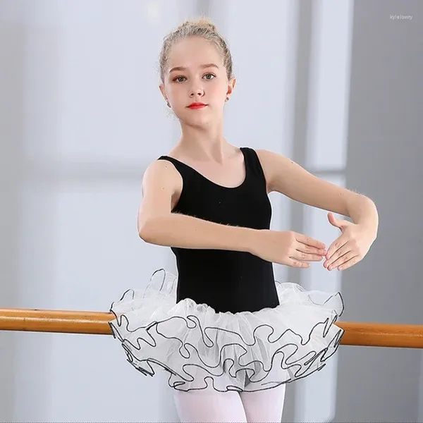 Gonna da balletto professionale per abbigliamento da palco, per bambini, per ragazze, elastico in vita, tulle a rete a 4 strati, pratica garza dura per bambini