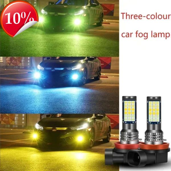 Neue Auto-LED-Nebelscheinwerfer mit blinkendem Rot, Grün, Rosa, Blau, superhell, H3, H8, H11, 9006, 9005, H7, modifiziert, 3030, dreifarbige Nebelscheinwerferlampe