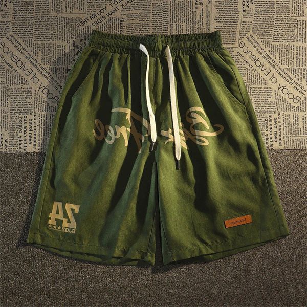 Shorts maschile Lettera di design stampato hip-hop Street Shorts Sumpi di basket casual americano Shorts a gamba larga pantaloncini da uomo pantaloncini da uomo