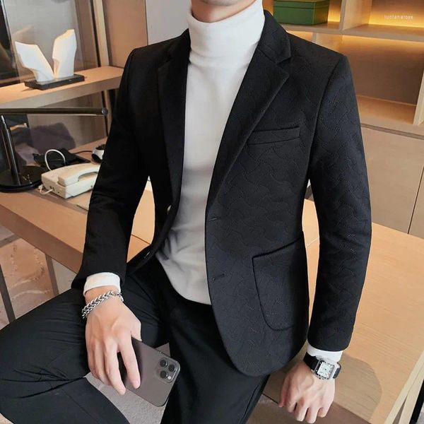 Herrenanzüge, klassische Freizeit-Anzugsjacken, Blazer für Männer, Hochzeit, Slim-Fit-Outwear, übergroße einreihige Blazer, elegante Luxusmäntel, koreanisch